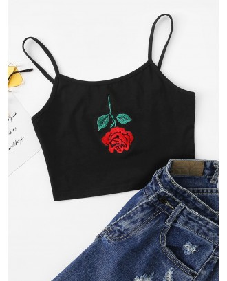 Rose Embroidered Cami Top