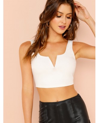 Thick Strap Solid Crop Top