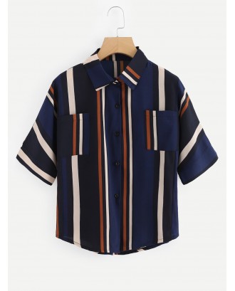 Dual Pocket Striped Shirt