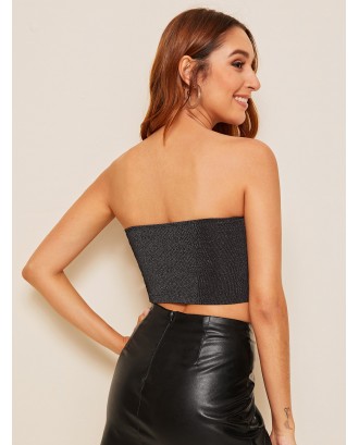 Form Fitted Glitter Bandeau Top