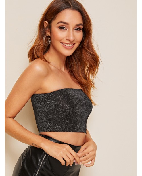 Form Fitted Glitter Bandeau Top