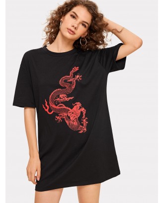 Dragon Print Tee Dress