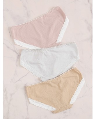 Contrast Lace Panty Set 3pack