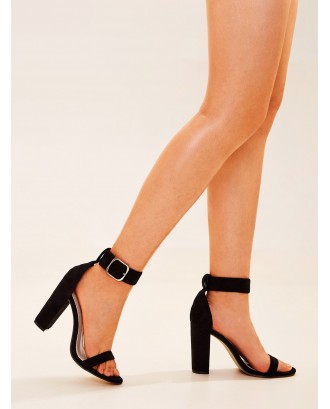 Two Part Ankle Strap Chunky Heels