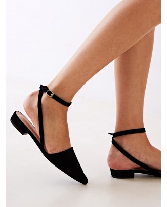 Point Toe Ankle Strap Flats