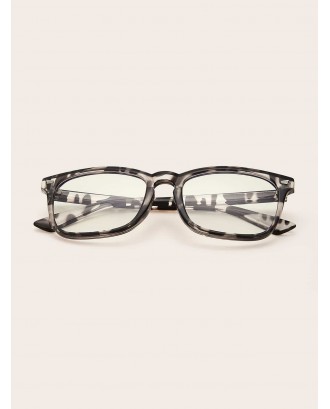 Tortoiseshell Pattern Flat Lens Glasses