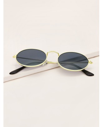 Metal Oval Frame Sunglasses
