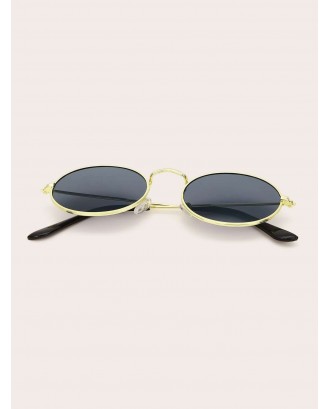 Metal Oval Frame Sunglasses