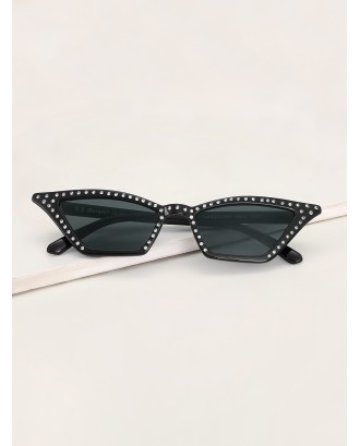 Rhinestone Decor Cat Eye Sunglasses