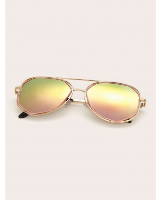 Top Bar Aviator Sunglasses With Case